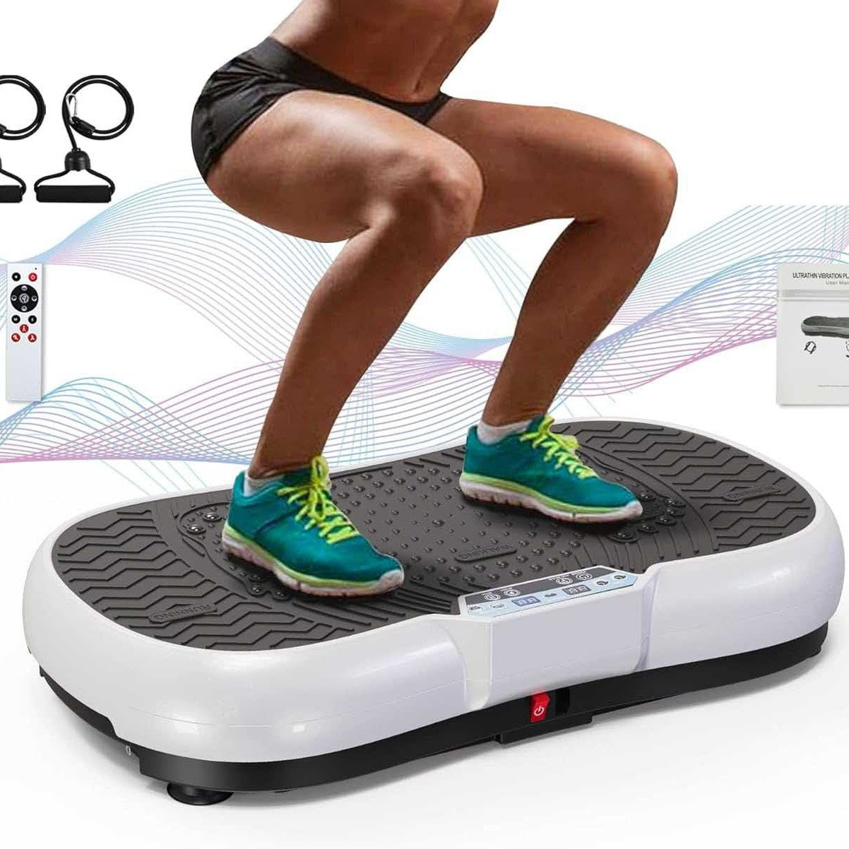 ELEVA Smart Vibration Plate – 99 Speed Levels, Remote Control, Loop Bands, Bluetooth Speaker