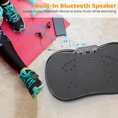 ELEVA Smart Vibration Plate – 99 Speed Levels, Remote Control, Loop Bands, Bluetooth Speaker