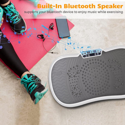 ELEVA Smart Vibration Plate – 99 Speed Levels, Remote Control, Loop Bands, Bluetooth Speaker
